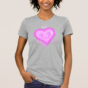 「XO, XO, XO」 CuteハートかわいいTシャツ Tシャツ