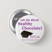 XOCAIの健康なチョコレート 缶バッジ (正面&裏面)