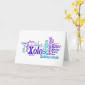 Xoloの青の挨拶状 カード (黄色い花)