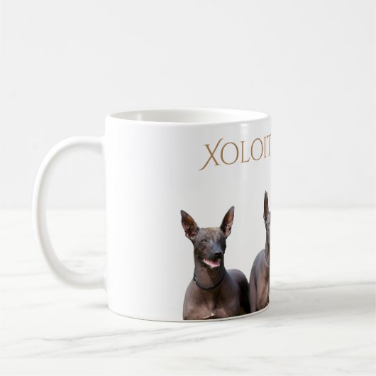 Xoloitzcuintleのマグ コーヒーマグカップ (左)