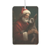 Xoloitzcuintliとサンタクロースフェスティバルクリスマス カーエアーフレッシュナー (正面)