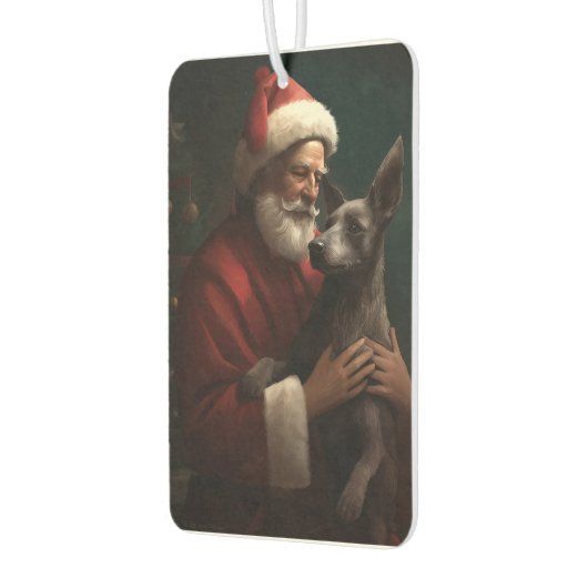 Xoloitzcuintliとサンタクロースフェスティバルクリスマス カーエアーフレッシュナー (左)