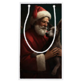 Xoloitzcuintliとサンタクロースフェスティバルクリスマス スモールペーパーバッグ (正面)