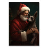Xoloitzcuintliとサンタクロースフェスティバルクリスマス テーブルナンバー (裏面)