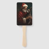 Xoloitzcuintliとサンタクロースフェスティバルクリスマス ハンドファン (裏面)