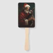 Xoloitzcuintliとサンタクロースフェスティバルクリスマス ハンドファン (正面)