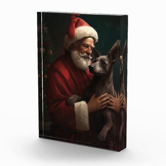 Xoloitzcuintliとサンタクロースフェスティバルクリスマス フォトブロック (右)