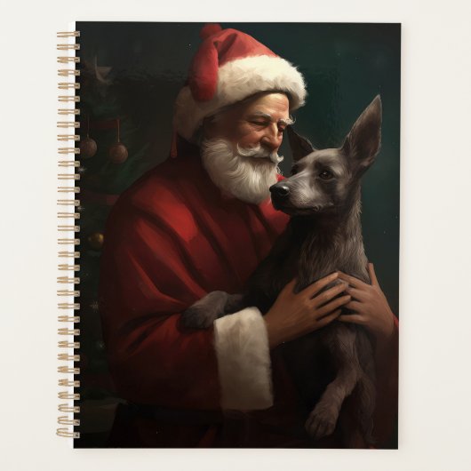 Xoloitzcuintliとサンタクロースフェスティバルクリスマス プランナー手帳 (正面)