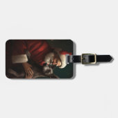 Xoloitzcuintliとサンタクロースフェスティバルクリスマス ラゲッジタグ (正面横)