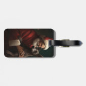 Xoloitzcuintliとサンタクロースフェスティバルクリスマス ラゲッジタグ (裏面横)