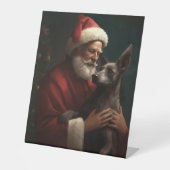 Xoloitzcuintliとサンタクロースフェスティバルクリスマス 台座サイン (正面)