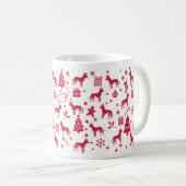 Xoloitzcuintliクリスマスデザイン コーヒーマグカップ (正面右)