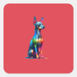 Xoloitzcuintli犬 スクエアシール
