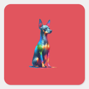 Xoloitzcuintli犬 スクエアシール