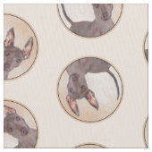 Xoloitzcuintli絵を描の無毛肝赤犬アート ファブリック (クローズアップ)