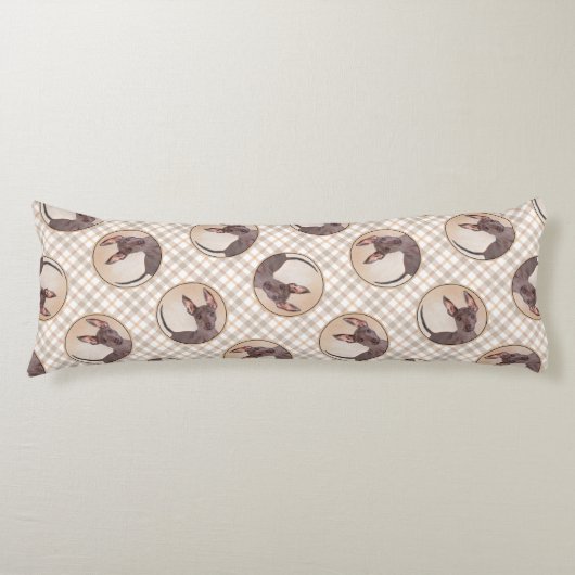 Xoloitzcuintli絵を描の無毛肝赤犬アート ボディピロー (正面)