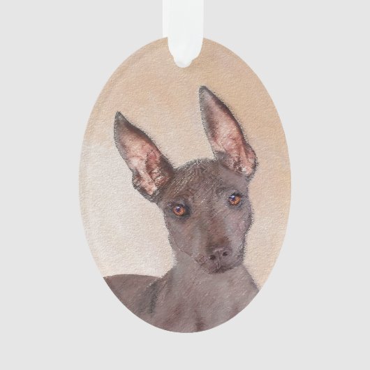 Xoloitzcuintli絵画's – かわいいオリジナルドッグアート オーナメント (正面)