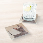 Xoloitzcuintli絵画's – かわいいオリジナルドッグアート ガラスコースター (アングル)