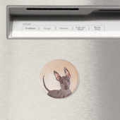 Xoloitzcuintli絵画's – かわいいオリジナルドッグアート マグネット (インサイチュ (食洗機))