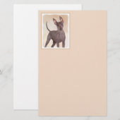 Xoloitzcuintli絵画's – かわいいオリジナルドッグアート 便箋 (正面/裏面)