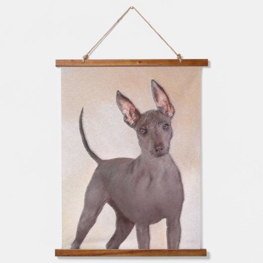 Xoloitzcuintli絵画's – かわいいオリジナルドッグアート 吊り下げ型タペストリー (正面)