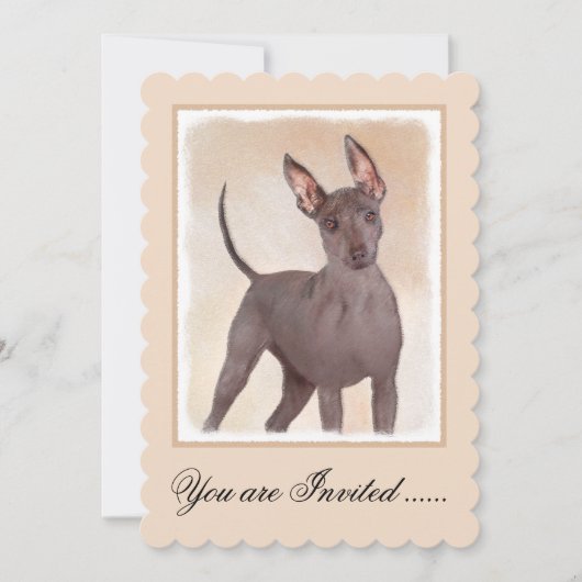 Xoloitzcuintli絵画's – かわいいオリジナルドッグアート 招待状 (正面)