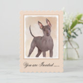 Xoloitzcuintli絵画's – かわいいオリジナルドッグアート 招待状 (スタンド正面)