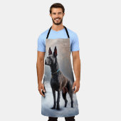 Xoloitzcuintli雪のクリスマスを許可 エプロン (着用した状態)