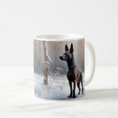 Xoloitzcuintli雪のクリスマスを許可 コーヒーマグカップ (正面右)