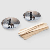 Xoloitzcuintli雪のクリスマスを許可 ハンドファン (組立なし)