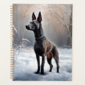 Xoloitzcuintli雪のクリスマスを許可 プランナー手帳 (正面)