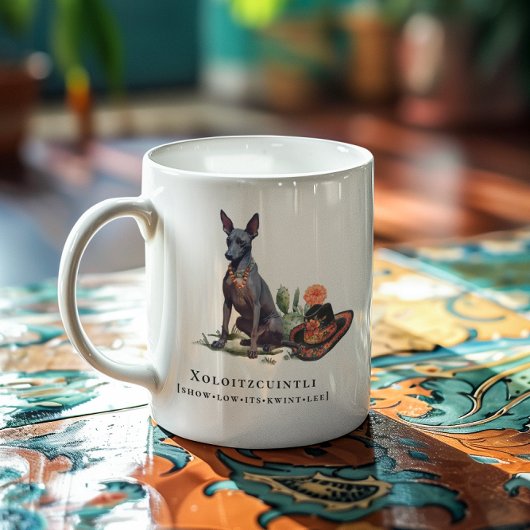 Xoloitzcuintli | 水彩メキシコヘアレスドッグ コーヒーマグカップ