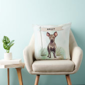 Xoloitzcuintli Watercolor Personalized Dog クッション (椅子)