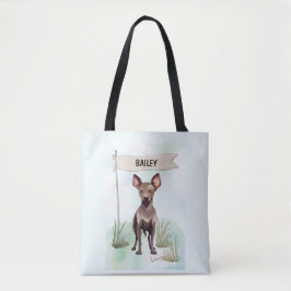 Xoloitzcuintli Watercolor Personalized Dog トートバッグ