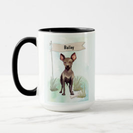 Xoloitzcuintli Watercolor Personalized Dog マグカップ