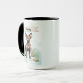 Xoloitzcuintli Watercolor Personalized Dog マグカップ (正面左)