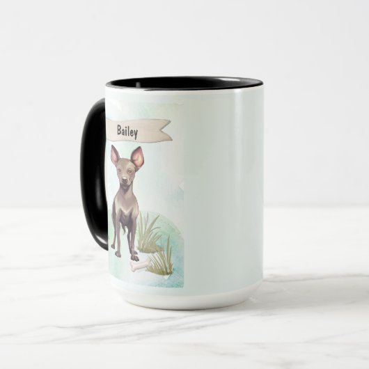 Xoloitzcuintli Watercolor Personalized Dog マグカップ (正面左)
