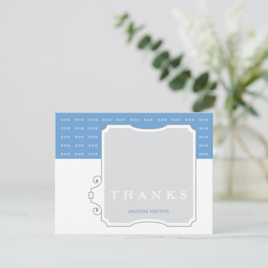 XOXの男の子のカスタムはメッセージカード感謝していしています 招待状 (スタンド正面)