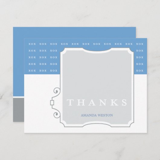 XOXの男の子のカスタムはメッセージカード感謝していしています 招待状 (正面/裏面)