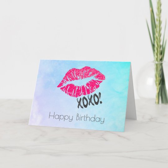 Xoxoのkissyのセクシーなピンクの唇 誕生日 カード Zazzle Co Jp