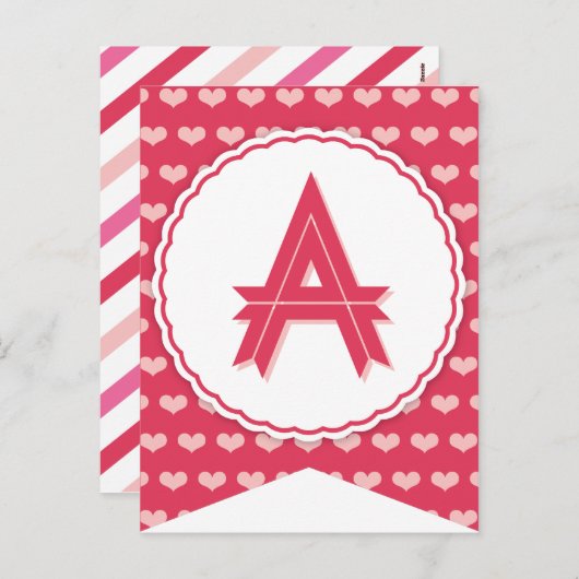 XOXOのバレンタインのパーティーの旗の旗布の旗A シーズンポストカード (正面/裏面)