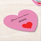 XOXOのパーソナライズハート ペーパーコースター (アングル)