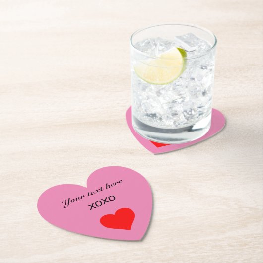 XOXOのパーソナライズハート ペーパーコースター (インサイチュ)