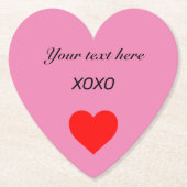 XOXOのパーソナライズハート ペーパーコースター (正面)