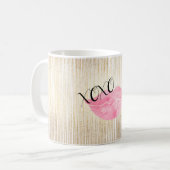 XOXOのピンクの水彩画の唇 コーヒーマグカップ (正面左)