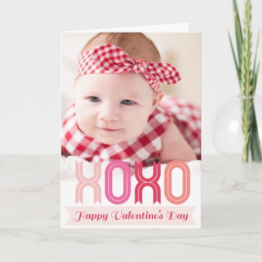 XOXOの愛およびキスのバレンタインデーの写真カード シーズンカード (正面)