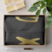 XOXOの抱擁およびキスのフェイクな金ゴールドのタイポグラフィの黒 薄葉紙 (ギフト)