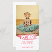 XOXOの水彩画は抱擁に感謝していしています写真カード接吻します サンキューカード (正面/裏面)