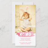 XOXOの水彩画は抱擁に感謝していしています写真カード接吻します サンキューカード (正面)