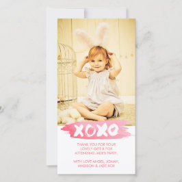 XOXOの水彩画は抱擁に感謝していしています写真カード接吻します サンキューカード